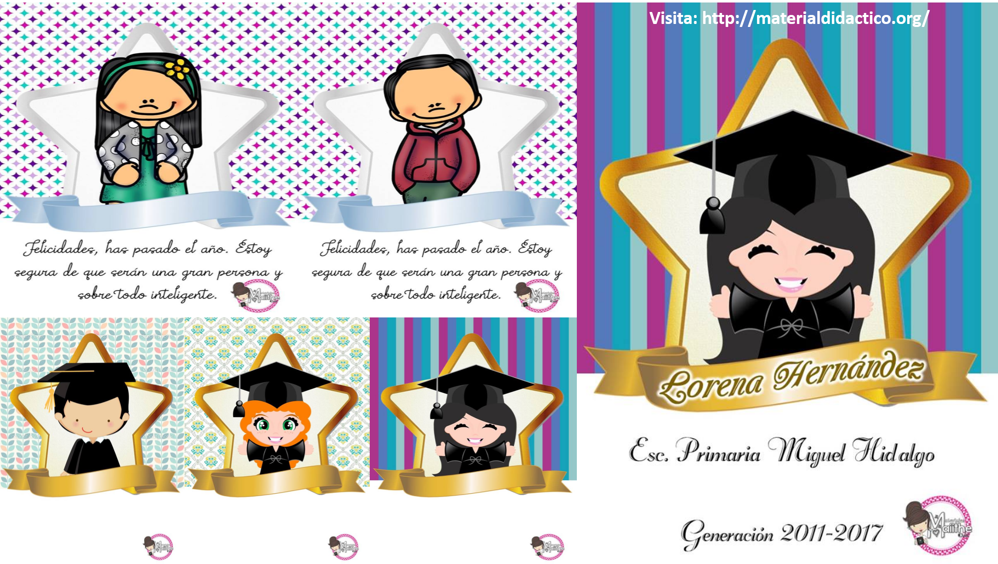 Fabulosas etiquetas para decorar los folders de los alumnos graduados | Material Didáctico y Planeaciones